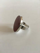 Niels Erik From Sterling Sølv Ring med Rødlig Sten