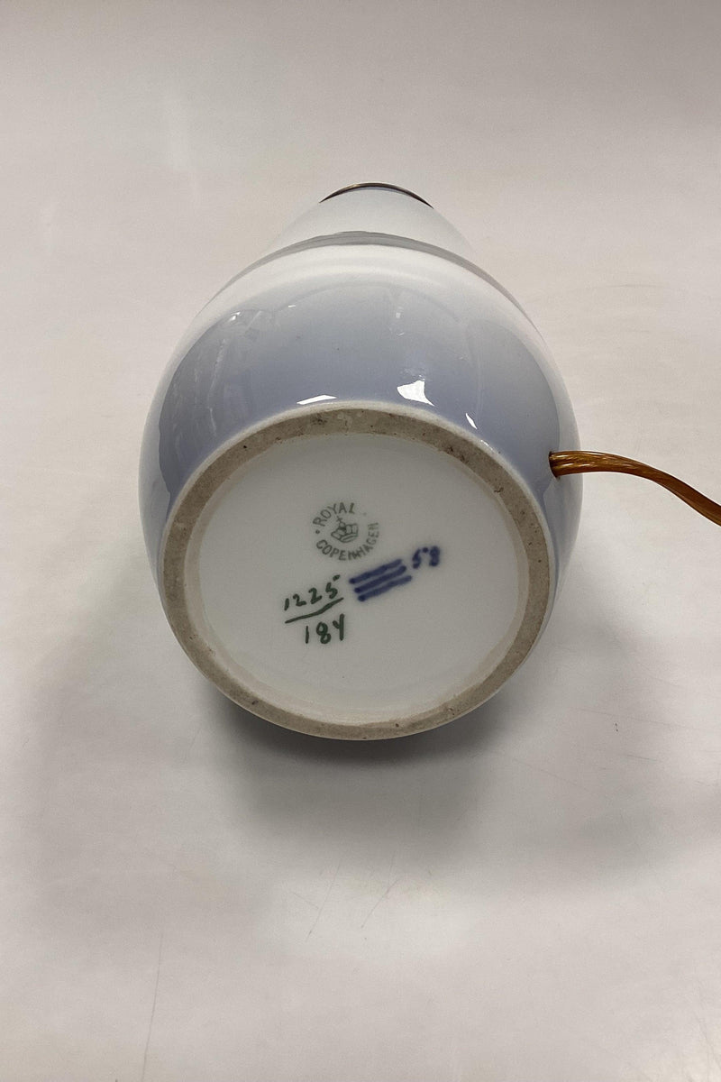 Royal Copenhagen Art Nouveau Lampe / Vase med Vildroser No. 1225/184