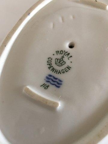 Royal Copenhagen No 118 Sauceboat with Handles w. Golden Peacock Feather Ornament