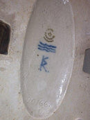 Royal Copenhagen Steingut Figur von Elefant mit Kind Nr. 20166 Knud Kyhn.