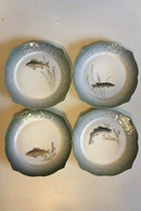 Sæt på 12 Royal Copenhagen Art Nouveau Fiske Service Tallerkener med Fiskekant No 3002