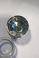 Skævknækket Saltkar Sølv med glas indsats