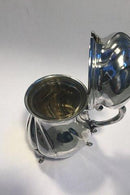Silver Mustard Pot with lid and glass lining