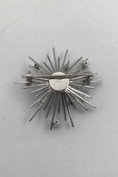 Georg Jensen & Wendel 18 K Hvidguld Broche med Perle og Brillanter - Danam Antik