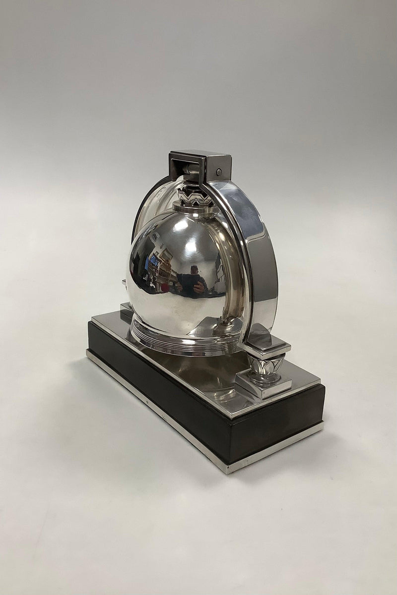Georg Jensen Stor Art Deco Bordklokke på base Jørgen Jensen 1933-1944 - Danam Antik