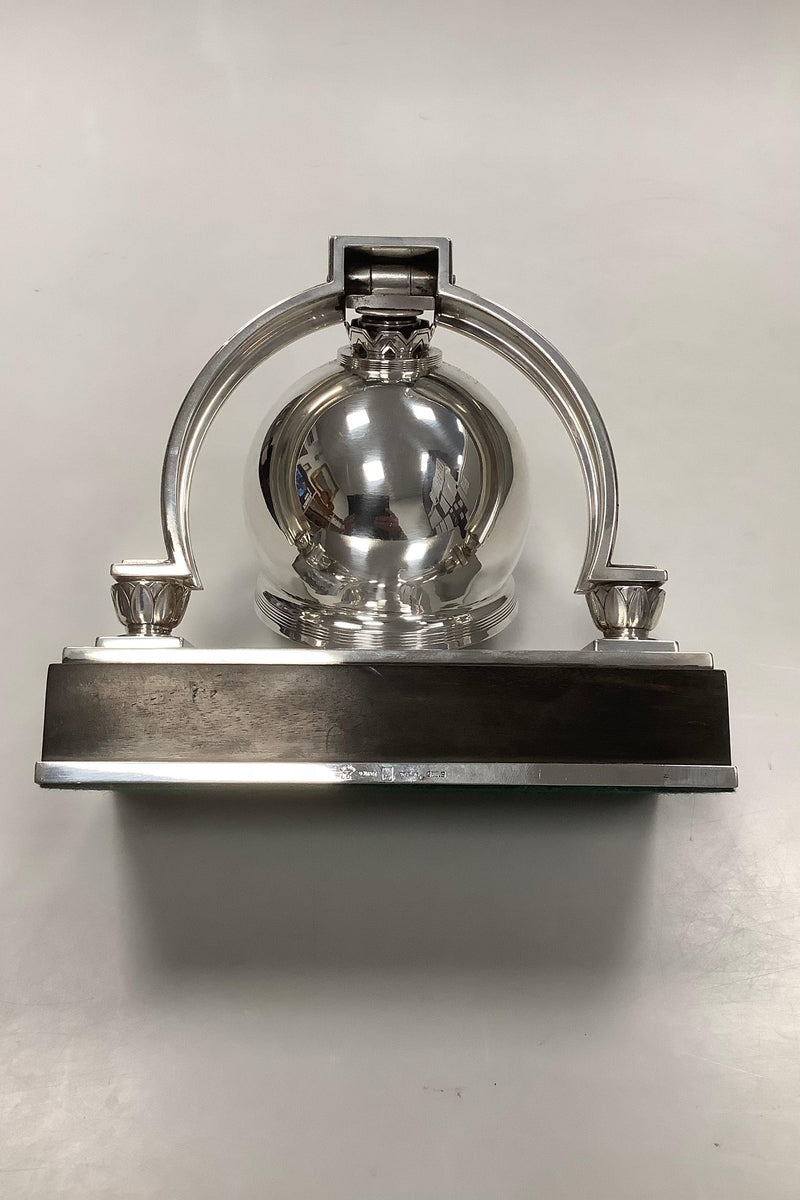 Georg Jensen Stor Art Deco Bordklokke på base Jørgen Jensen 1933-1944 - Danam Antik