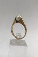 Hans Hansen 14K Guld Ring med Perle - Danam Antik