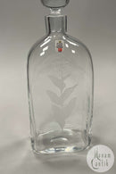 Holmegaard Karaffel i klart glas med gravering af plante