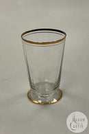 Holmegaard Ida Sodavandsglas / Vandglas med guld på stilk, rand og fod