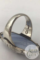Georg Jensen Sterling Silver Ring No. 18 Chalcedony Moonlight Blossom