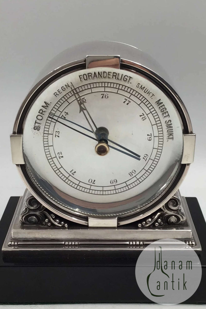 Georg Jensen Sterling Sølv "Konge" Barometer No. 596 (1930-1945)