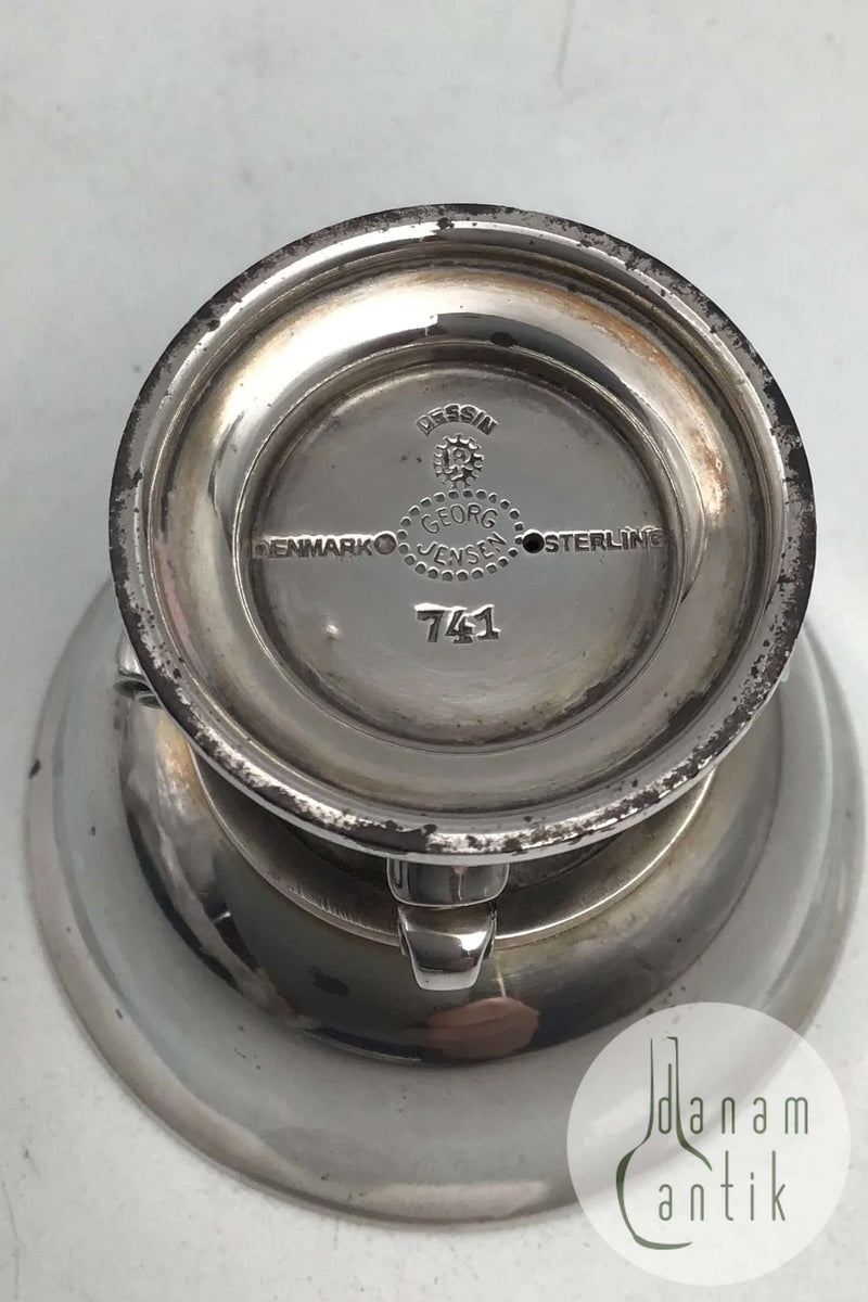 Georg Jensen Sterling Sølv Konge Saltkar No. 741 (Blå emalje)