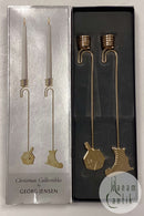 Georg Jensen Christmas Collectibles  Lyseholder - Fuglehus og Skøjte 2011