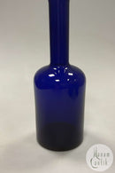 Holmegaard Kunstglas Vase / Flaske af Otto Brauer i blå farve