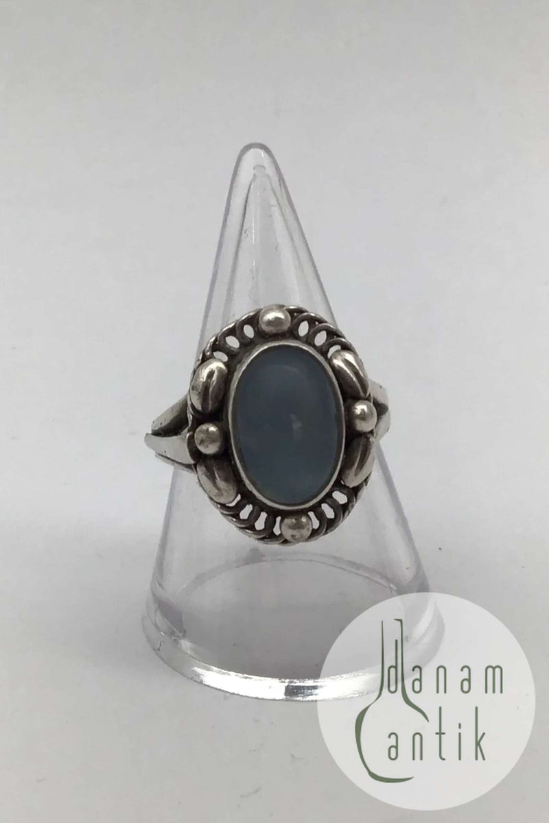 Georg Jensen Sterling Sølv Ring No. 1A Månesten