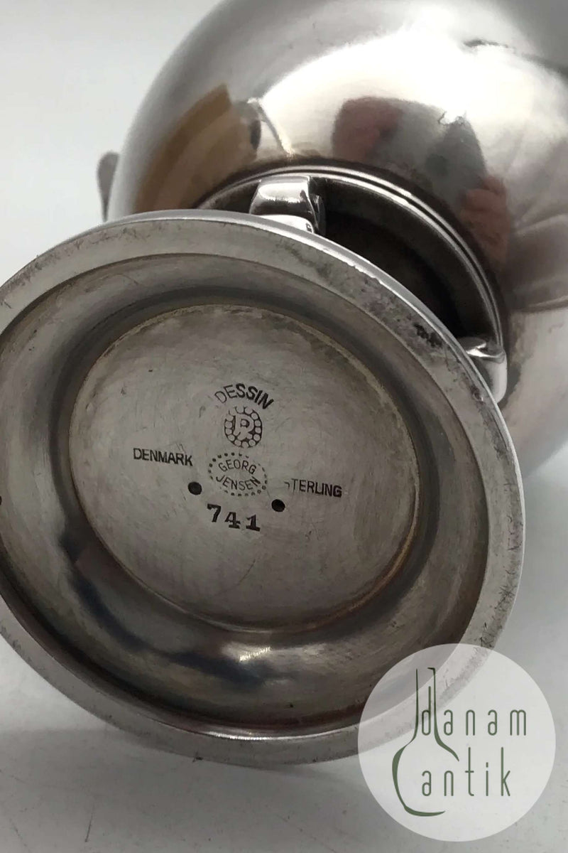 Georg Jensen Sterling Sølv Konge Ægformet Sennepsbæger No 741