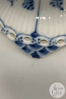Royal Copenhagen Blue Fluted Full Lace Cake Bowl on Foot No 1020.