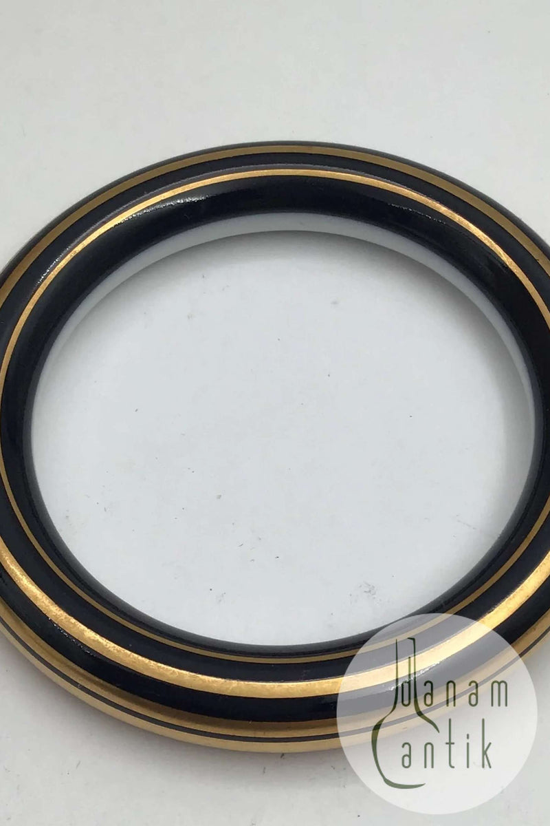 Royal Copenhagen Porcelæn Armring Sort / Guld