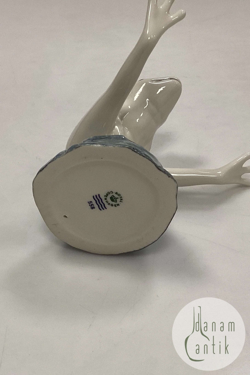 Royal Copenhagen Good Luck Frogs Figur - Hvid Frø No. 558