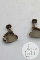 Hans Hansen Sterling Sølv Hjerte Øreringe (Skruer) Forgyldt