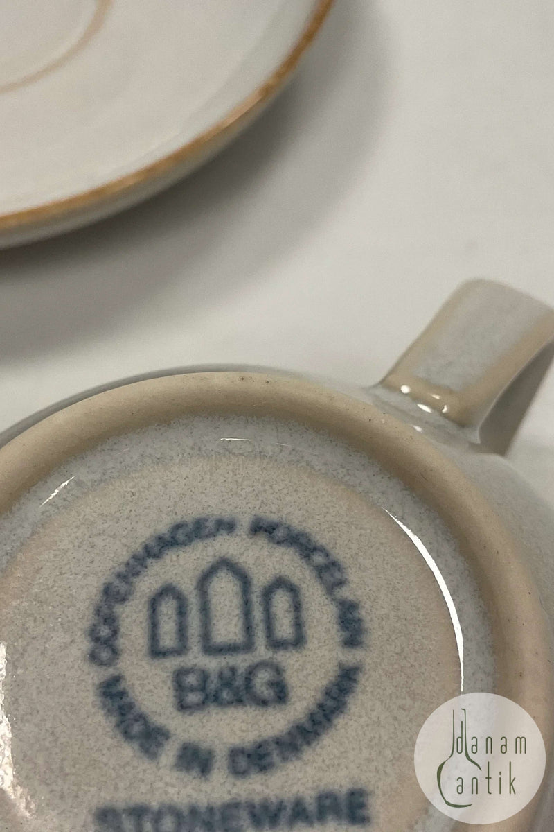 Bing og Grøndahl Glaseret Stentøj Coppelia Thekop med Underkop No 475