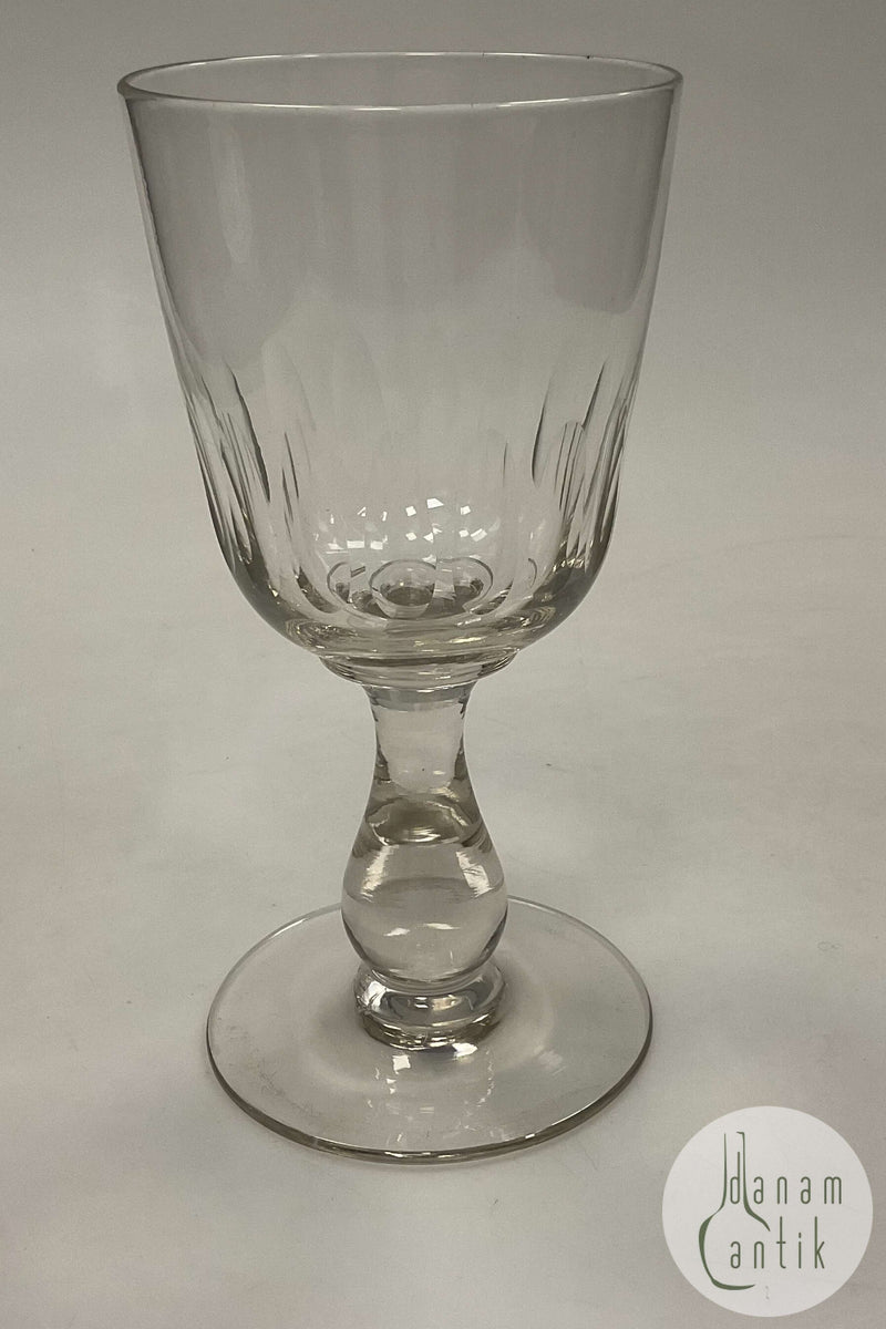 Holmegaard Edward Store Rødvinsglas Olivenslebet med Balusterstilk