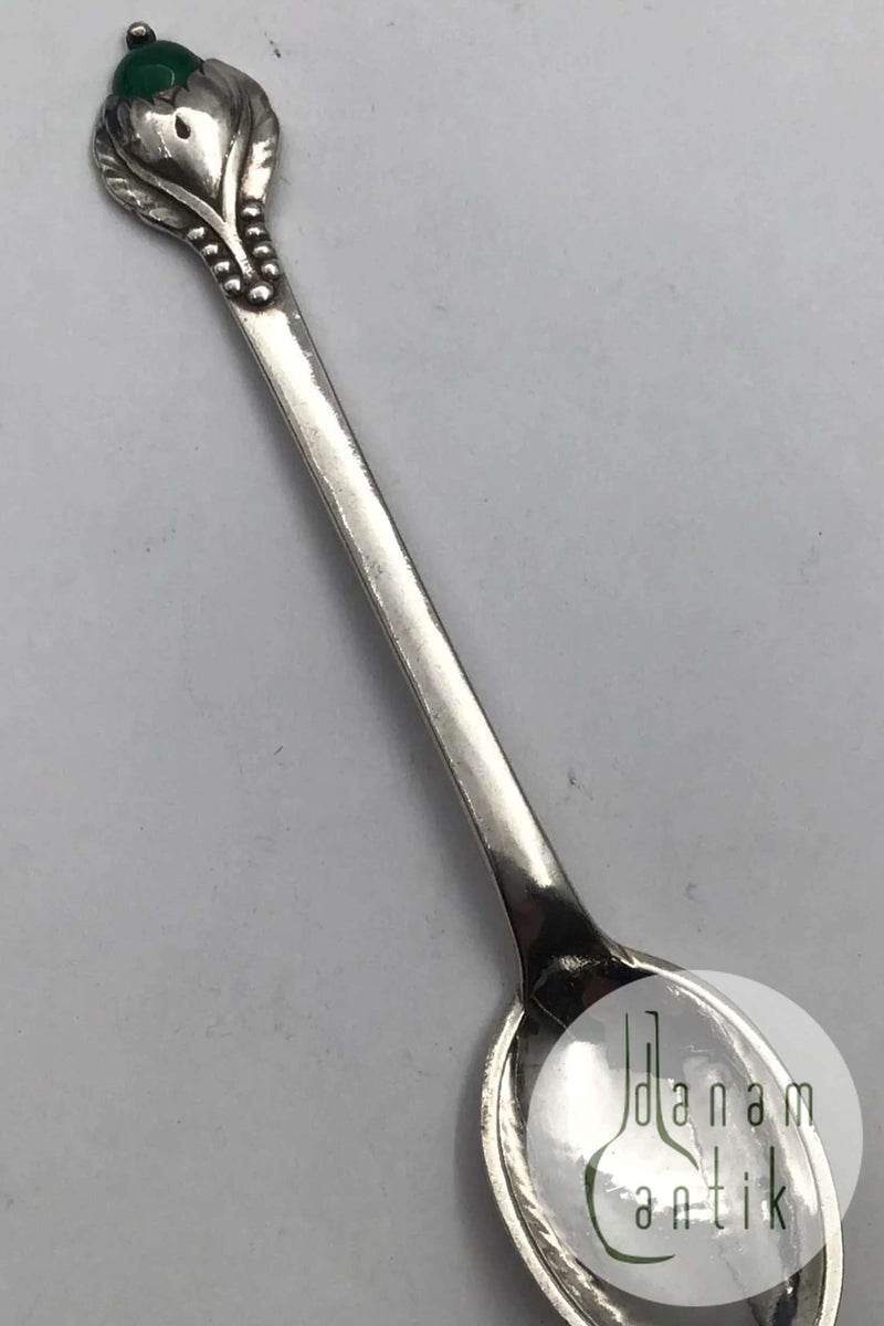 Evald Nielsen Sølv No 3 Kaffeske (Grøn Agat)