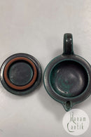 Lille olielampe i grøn/sort keramik