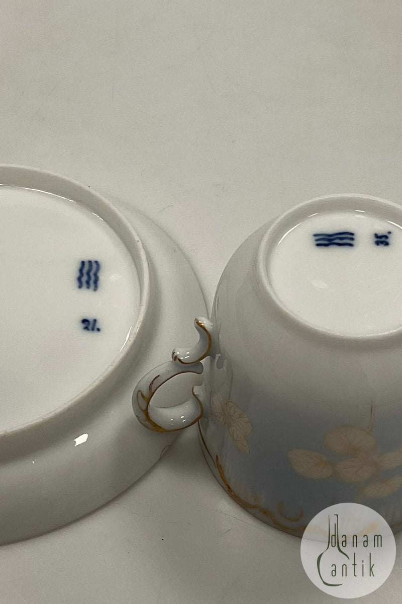 Tidlig Royal Copenhagen Art Nouveau Kop og underkop No 7