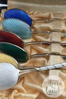 Egon Lauridsen (ELa) Sterling Sølv/Emalje Moccaskeer Forgyldt(6)