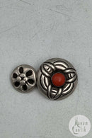 Tidlig Georg Jensen Manchetknap med rød Sten No. 14