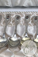 Anton Michelsen Sterling Sølv / Emalje Moccaskeer 6 + 6 (+1)