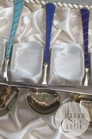 Egon Lauridsen (ELa) Sterling Sølv/Emalje Moccaskeer Forgyldt(6