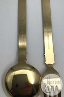 J. Tostrup, Norge Sterling Sølv og Emalje Barnebestiksæt (Forgyldt)