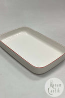 Royal Copenhagen Rødtop/Rødkant Rektangulært fad No. 3078