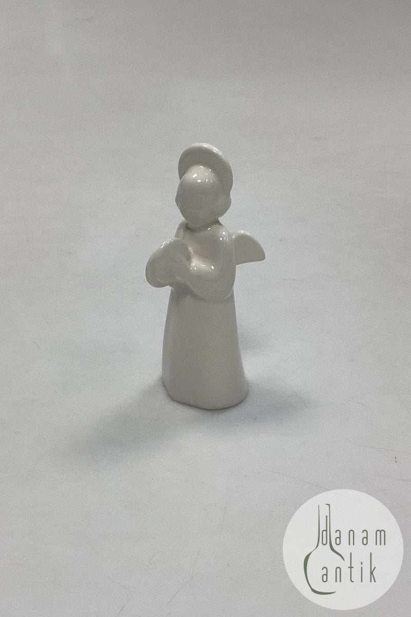 Royal Copenhagen Blanc de Chine figur Engel med bækkener