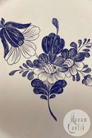 Royal Copenhagen Blå Blomst Paptallerken fra 1976