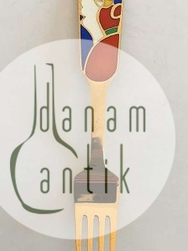 A. Michelsen 1989 Julegaffel Forgyldt Sterling Sølv med Emalje