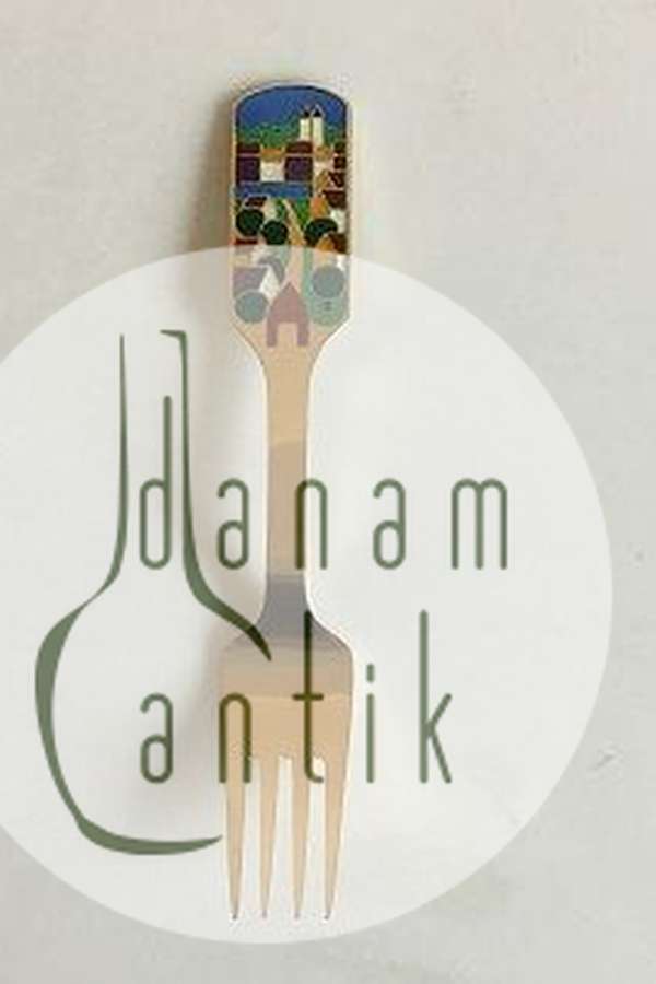 A. Michelsen 1988 Julegaffel Forgyldt Sterling Sølv med emalje