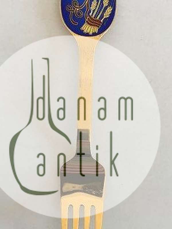 A. Michelsen 1985 Julegaffel Forgyldt Sterling Sølv med emalje