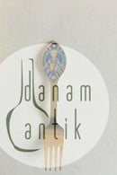 A. Michelsen 1984 Julegaffel Forgyldt Sterling Sølv med Emalje