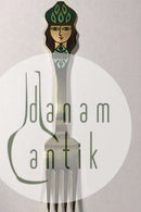 A. Michelsen 1982 Julegaffel Forgyldt Sterling Sølv med emalje