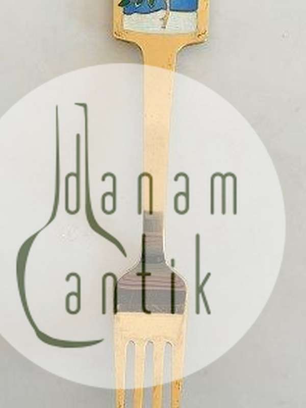 A. Michelsen 1977 Julegaffel Forgyldt Sterling Sølv med Emalje