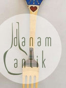 A. Michelsen 1976 Julegaffel Forgyldt Sterling Sølv med Emalje