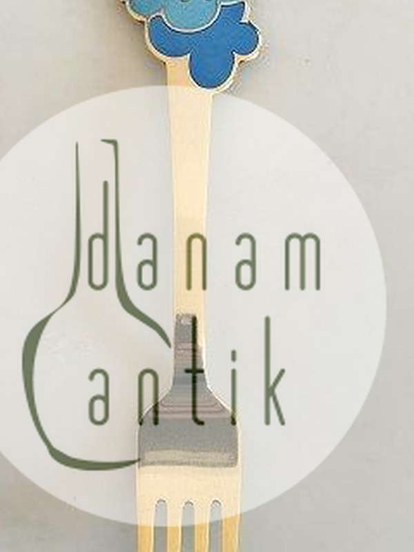 A. Michelsen 1975 Julegaffel Forgyldt Sterling Sølv med Emalje.