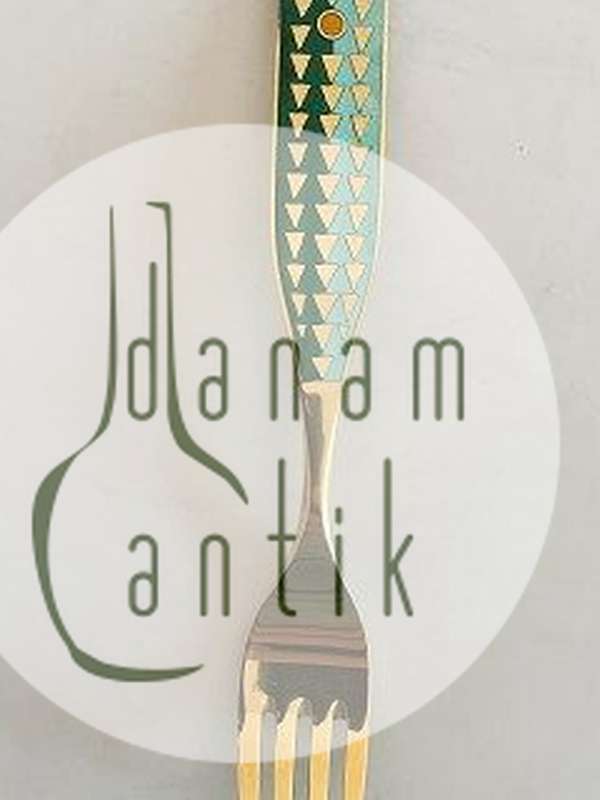 A. Michelsen 1960 Julegaffel  Forgyldt Sterling Sølv med Emalje