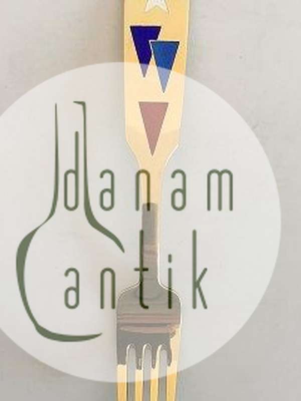 A. Michelsen 1954 Julegaffel Forgyldt Sterling Sølv med Emalje