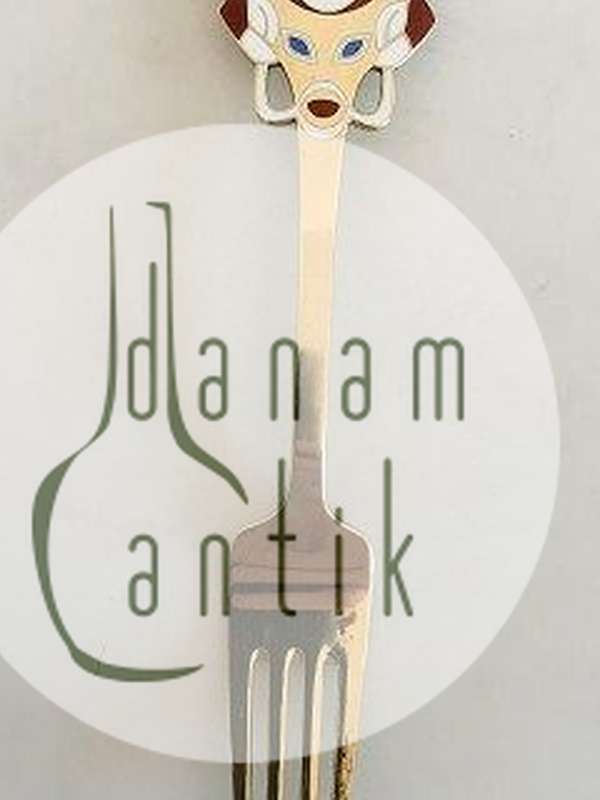 A. Michelsen 1952 Julegaffel Forgyldt Sterling Sølv med Emalje