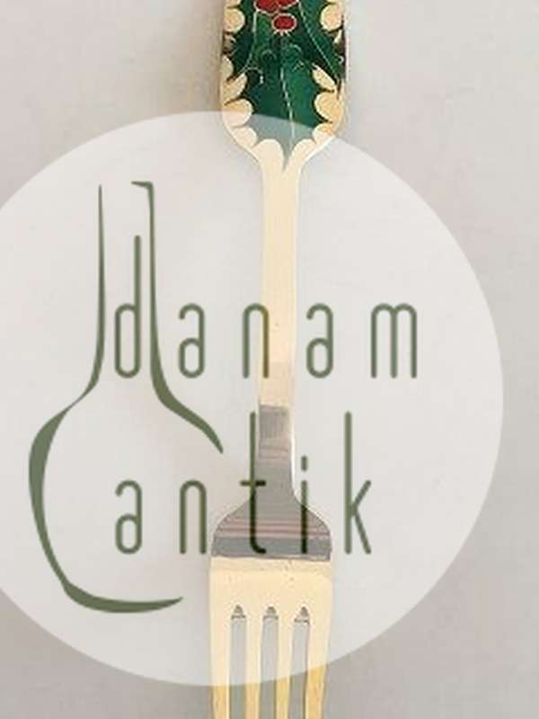 A. Michelsen 1946 Julegaffel  Forgyldt Sterling Sølv med Emalje