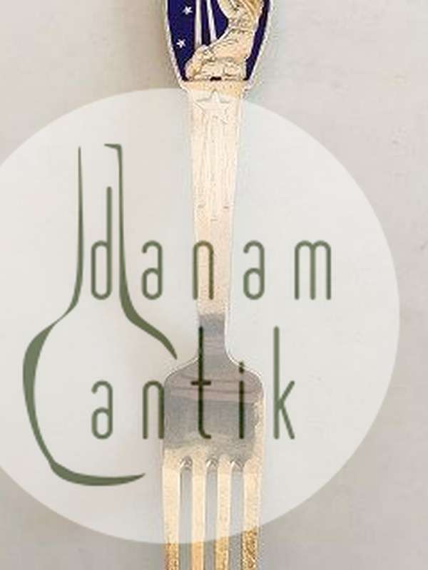 A. Michelsen 1935 Julegaffel Forgyldt Sterling Sølv med Emalje